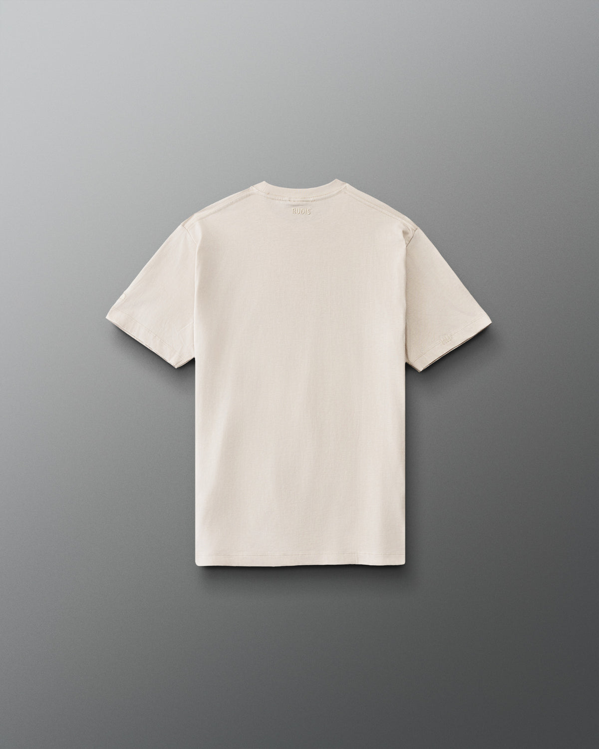Back view of RUDIS Youth Wrestling Classic Cotton T-Shirt in Bone featuring subtle tonal RUDIS branding below the collar.