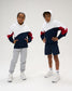 Sweat à capuche RUDIS Colorblock pour jeunes - Marine/Blanc/Rouge