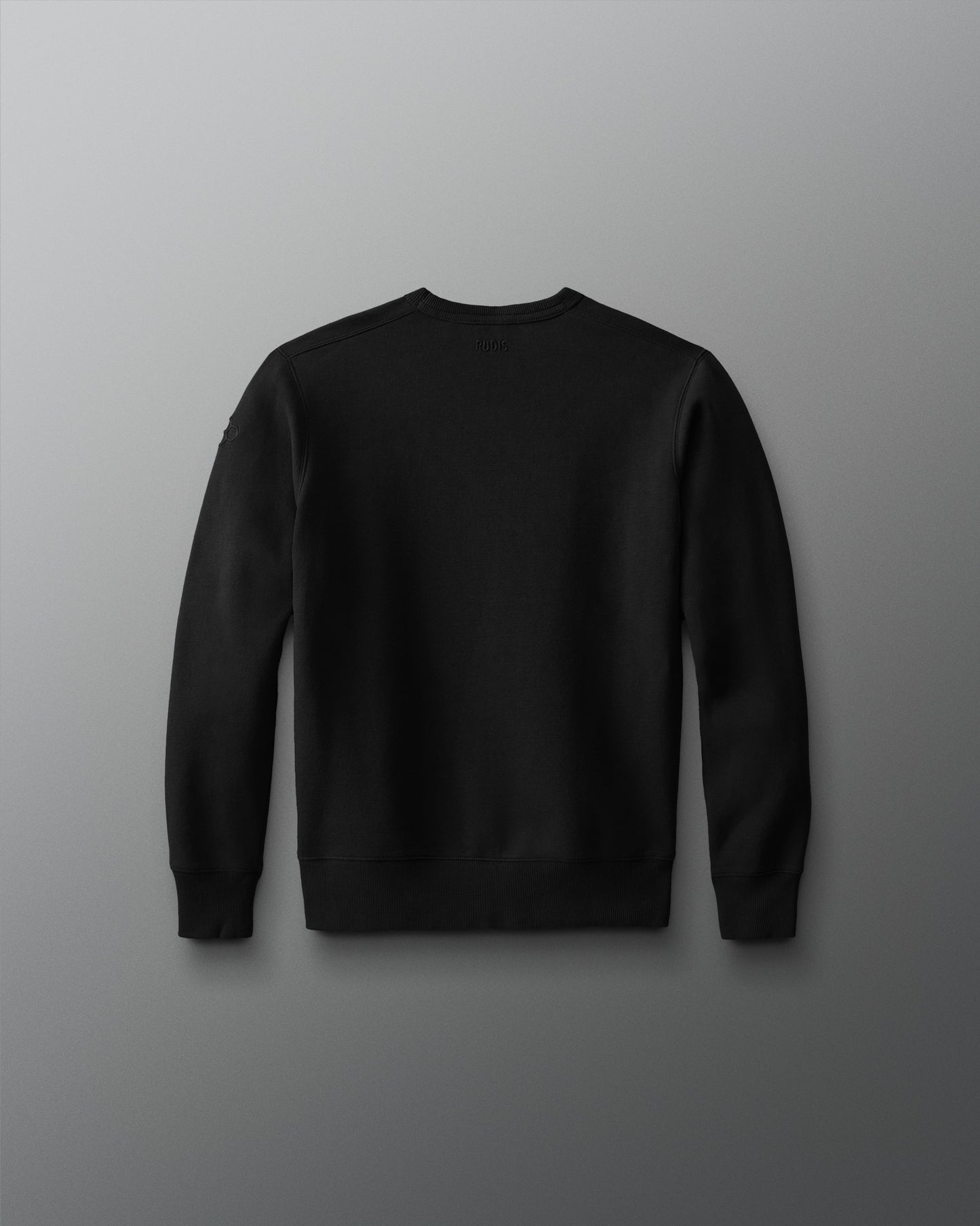 Black sweatshirt on a gray background