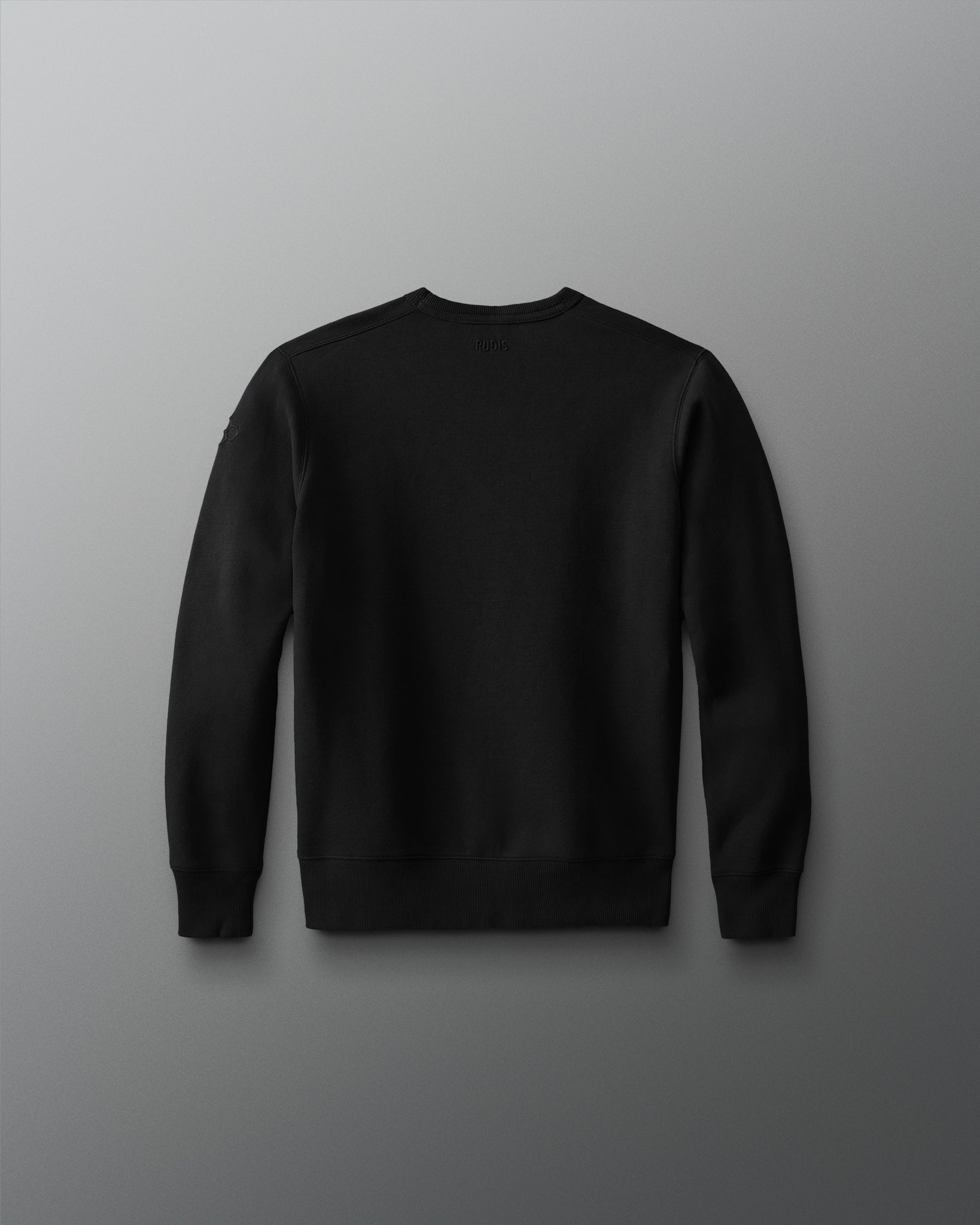 Black sweatshirt on a gray background