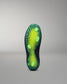 Green and black Wrestling shoe sole on a gray background