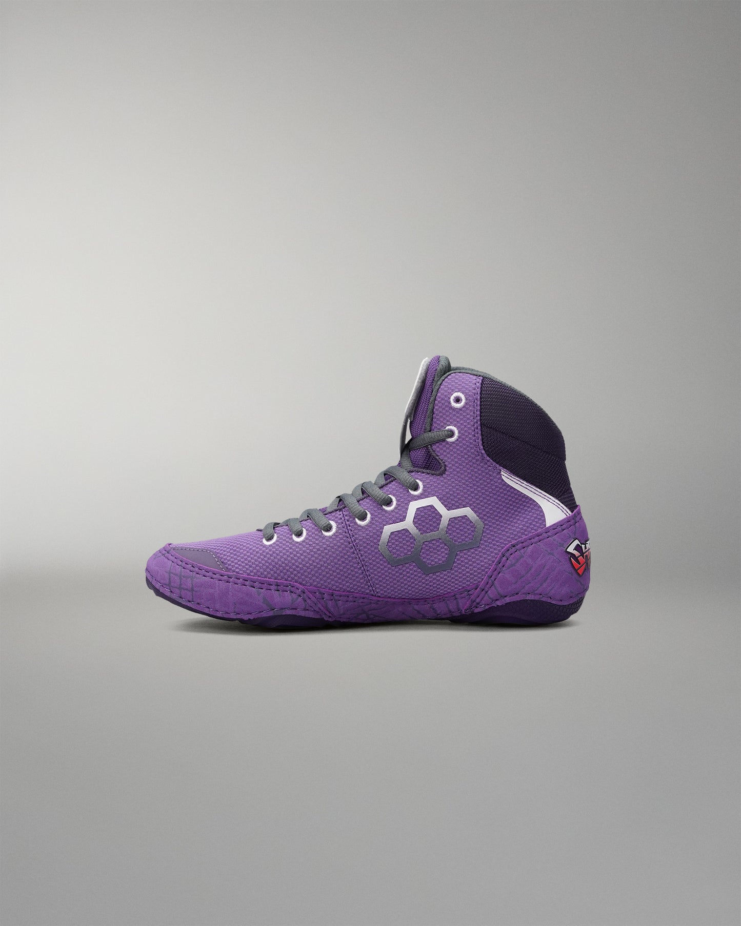 Purple RUDIS Colt 4.0 Shredder wrestling shoe shown from the medial side.