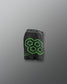 Black boxer briefs with green geometric pattern on a gray background. TMNT. Teenage Mutant Ninja Turtle