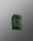 Black boxer briefs with green geometric pattern on a gray background. TMNT. Teenage Mutant Ninja Turtle