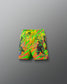 Colorful shorts with a graphic design on a gray background