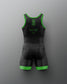 Black and green wrestling singlet on a gray background. TMNT. Teenage Mutant Ninja Turtles