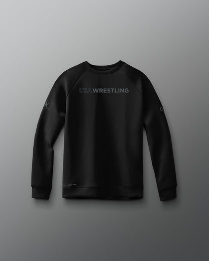 Pull ras du cou USA Wrestling Wordmark pour jeunes, au toucher frais
