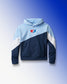 USA Wrestling Fleece Colorblock Youth Hoodie - Navy/Light Blue/White