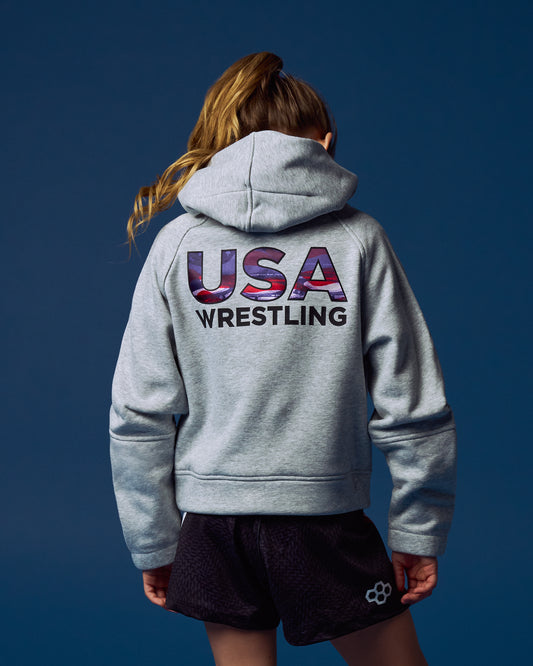 USA Wrestling Boxy Tech Fleece Girl's Hoodie