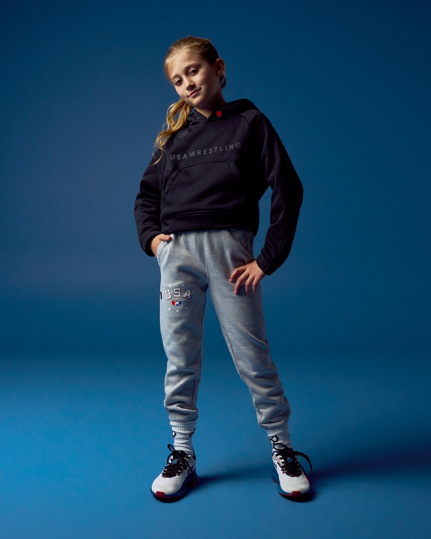 USA Wrestling Boxy Tech Fleece Girl's Hoodie