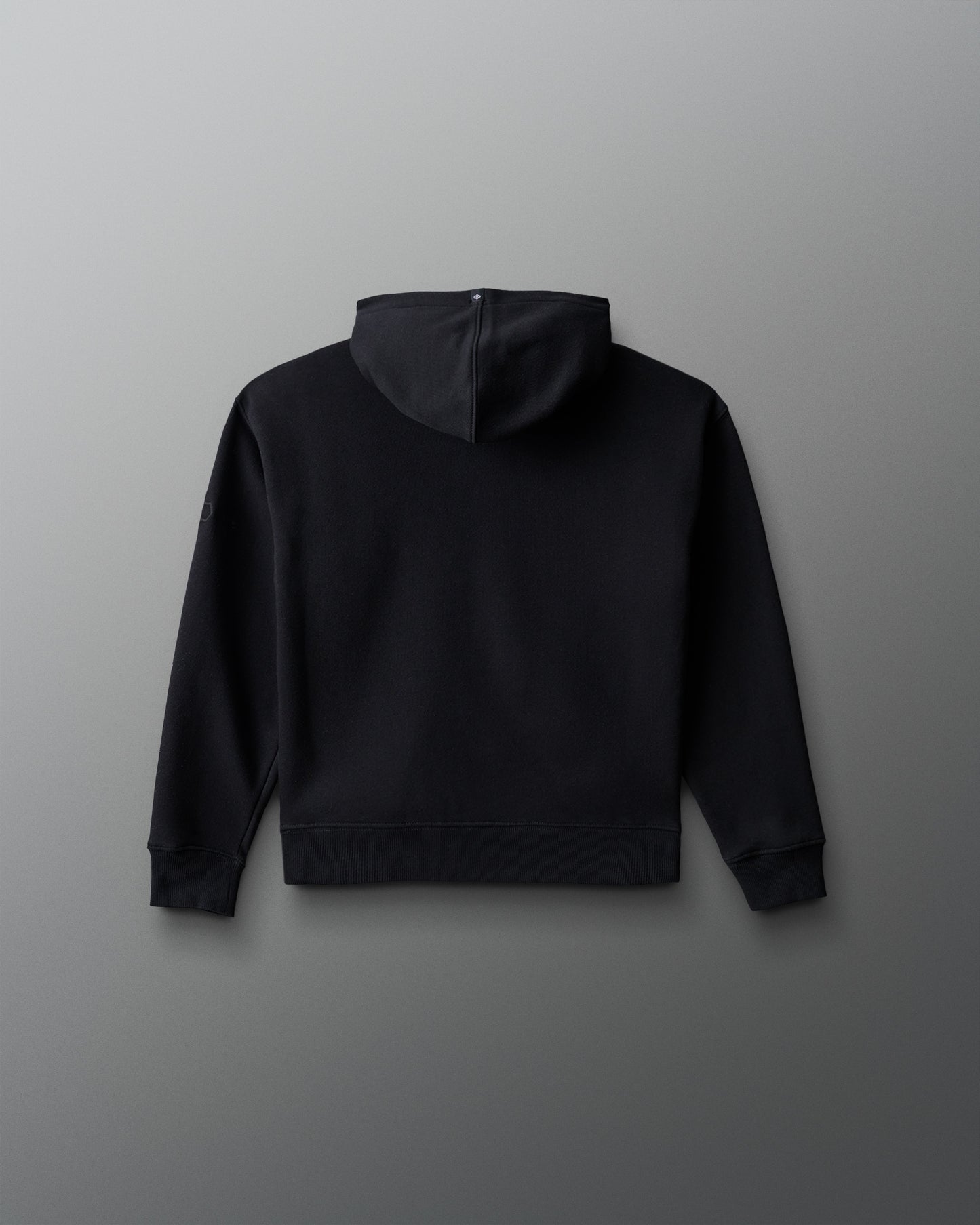 Black hoodie on a gray background