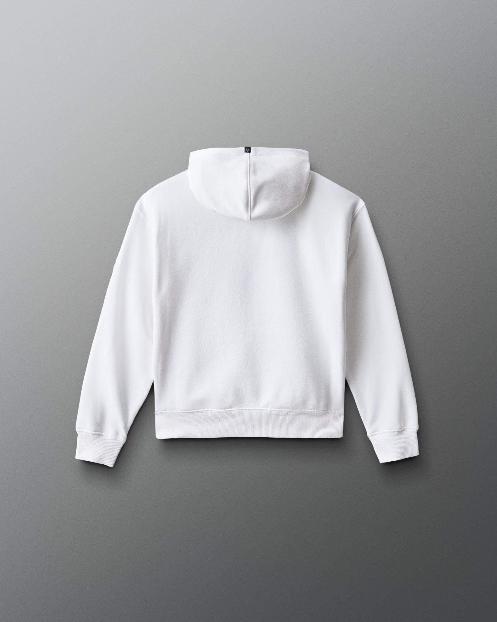 White hoodie on a gray background