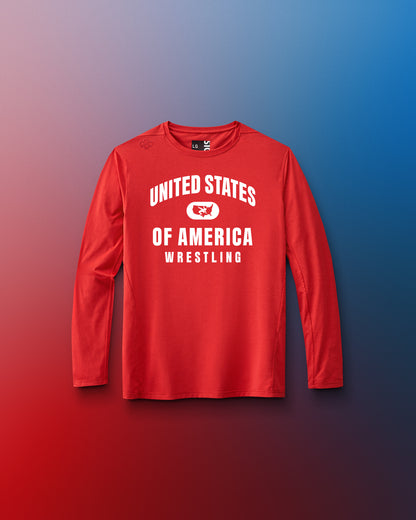 United States of America Wrestling Youth Performance Long Sleeve