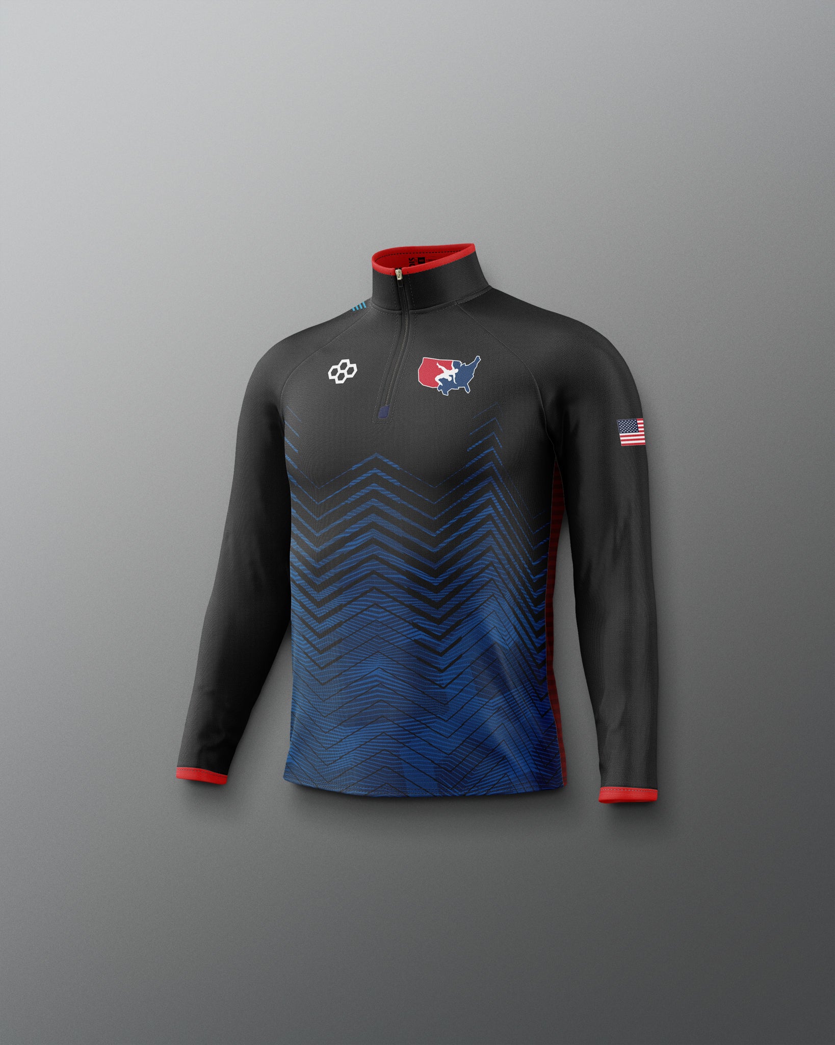 Youth Sublimated 1/4 Zip - Official USA Wrestling Gear | RUDIS