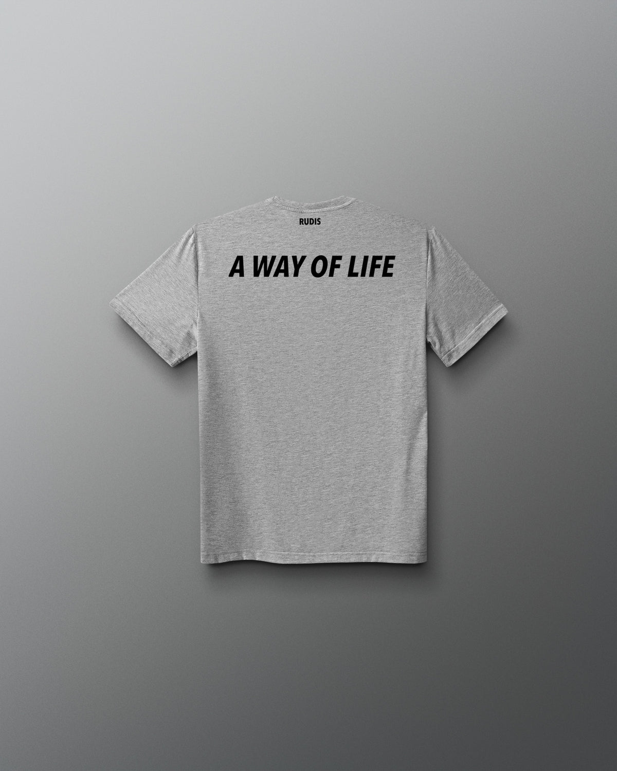 Back view of the athletic gray RUDIS USA Wrestling Map Youth Elite Super Soft T-Shirt with black “A Way of Life” graphic.