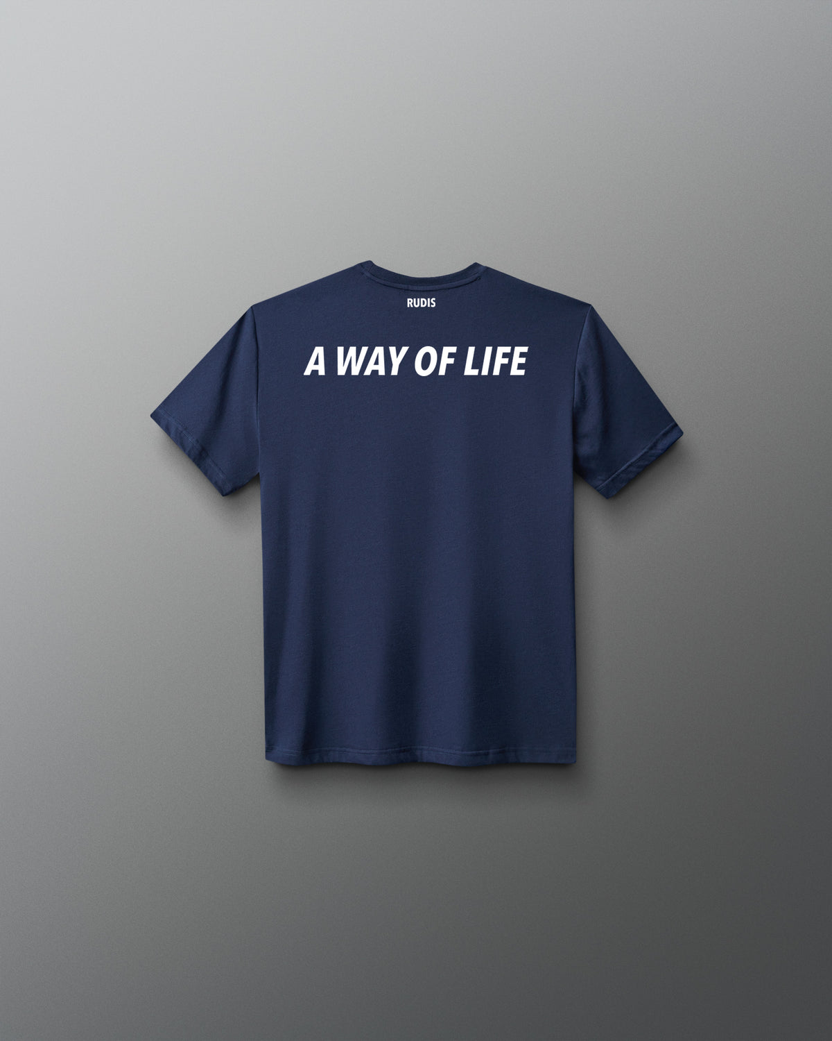 Back view of the navy RUDIS USA Wrestling Map Youth Elite Super Soft T-Shirt with white “A Way of Life” graphic.