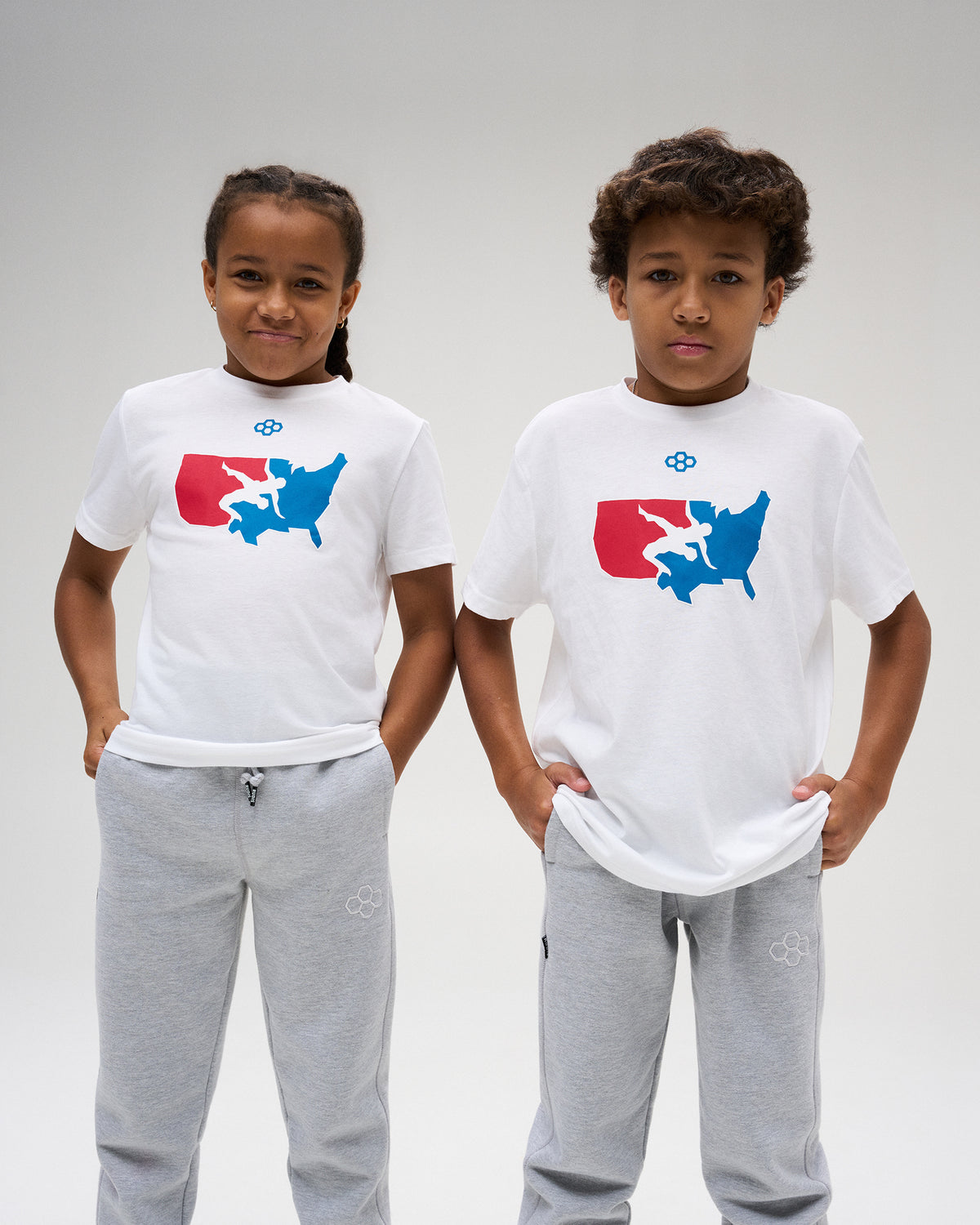 T-shirt super doux USA Wrestling Map Youth Elite
