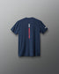 Navy blue t-shirt with 'USA Wrestling' text on the back against a gray background