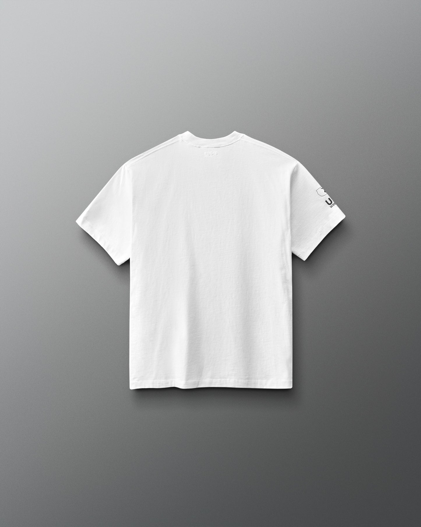 White t-shirt on a gray background