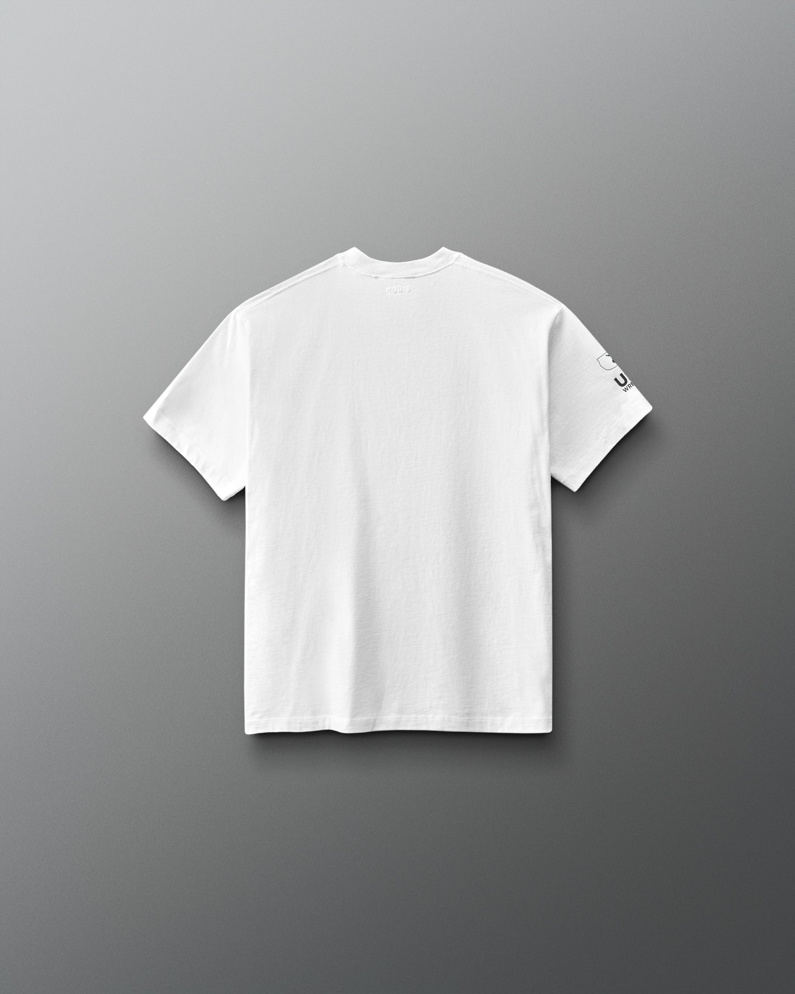 White t-shirt on a gray background