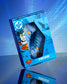 RUDIS JB1 Superman wrestling shoes displayed in DC Superman collector packaging with comic artwork.