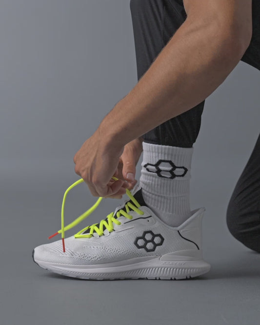 Chaussures d'entraînement pour adultes RUDIS Journey Knit - Blanc/Fluo