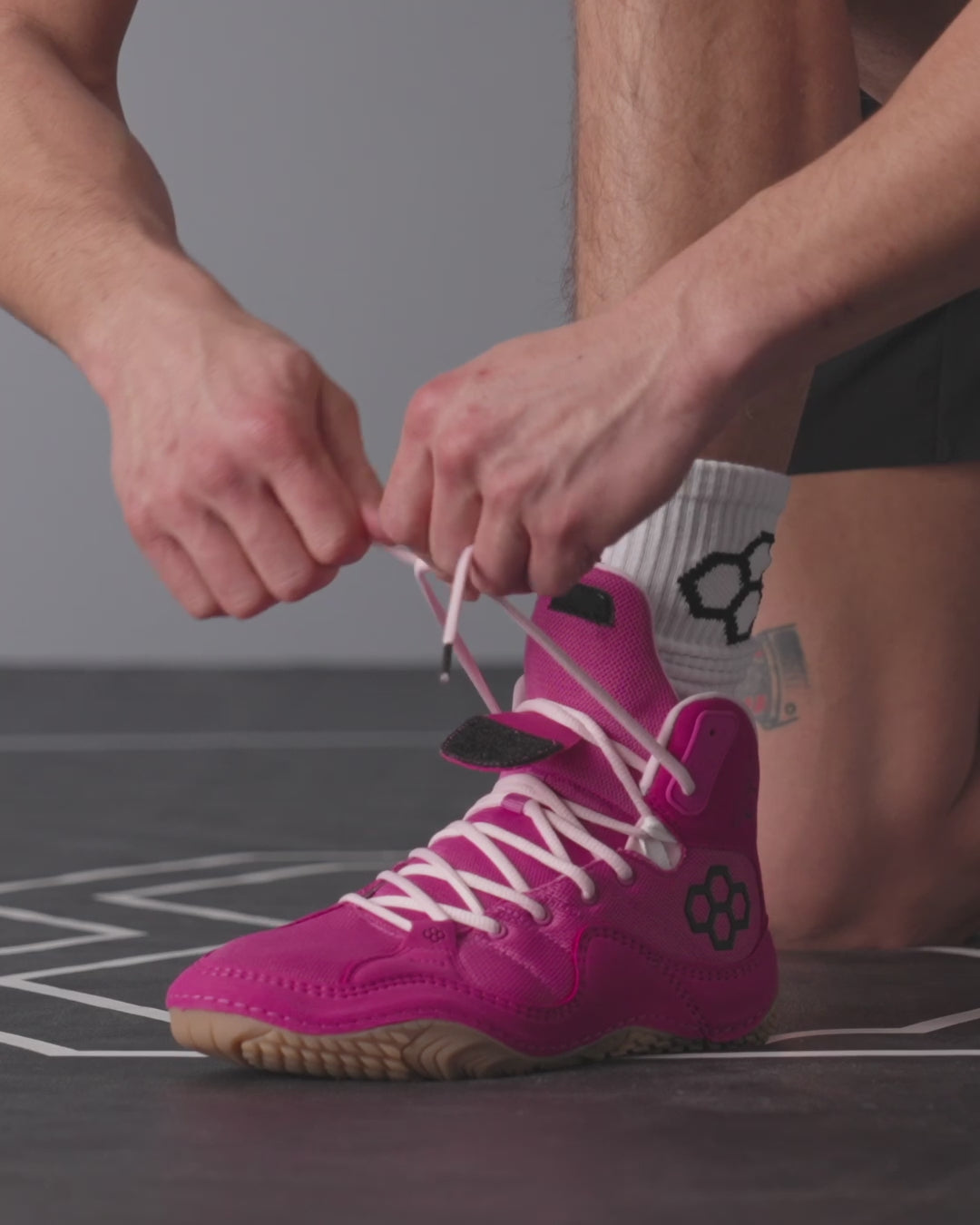 JB1 Adult Wrestling Shoes - Gum Doubles - Pink Wrestling